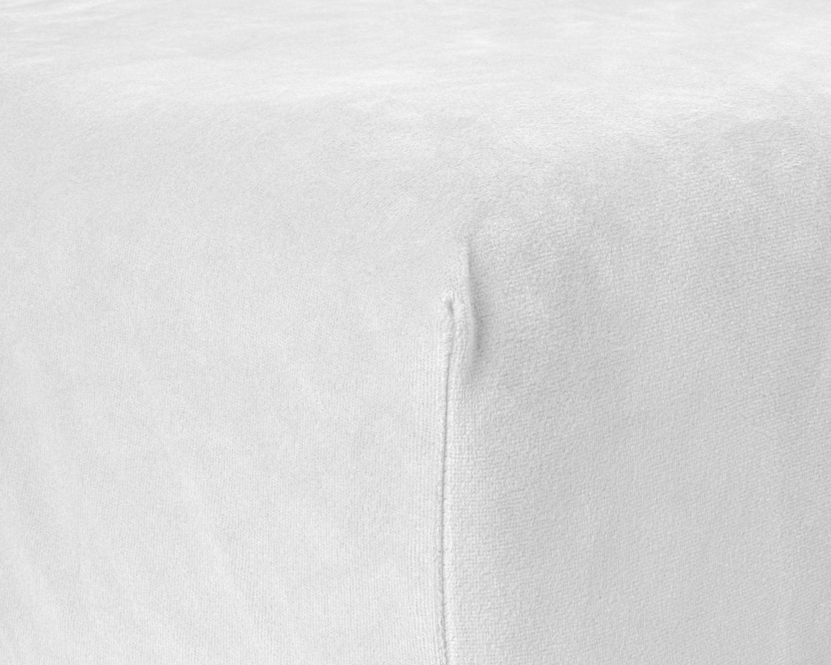 Samt Spannbettlaken Weiss 180 x 200 cm - Palo24