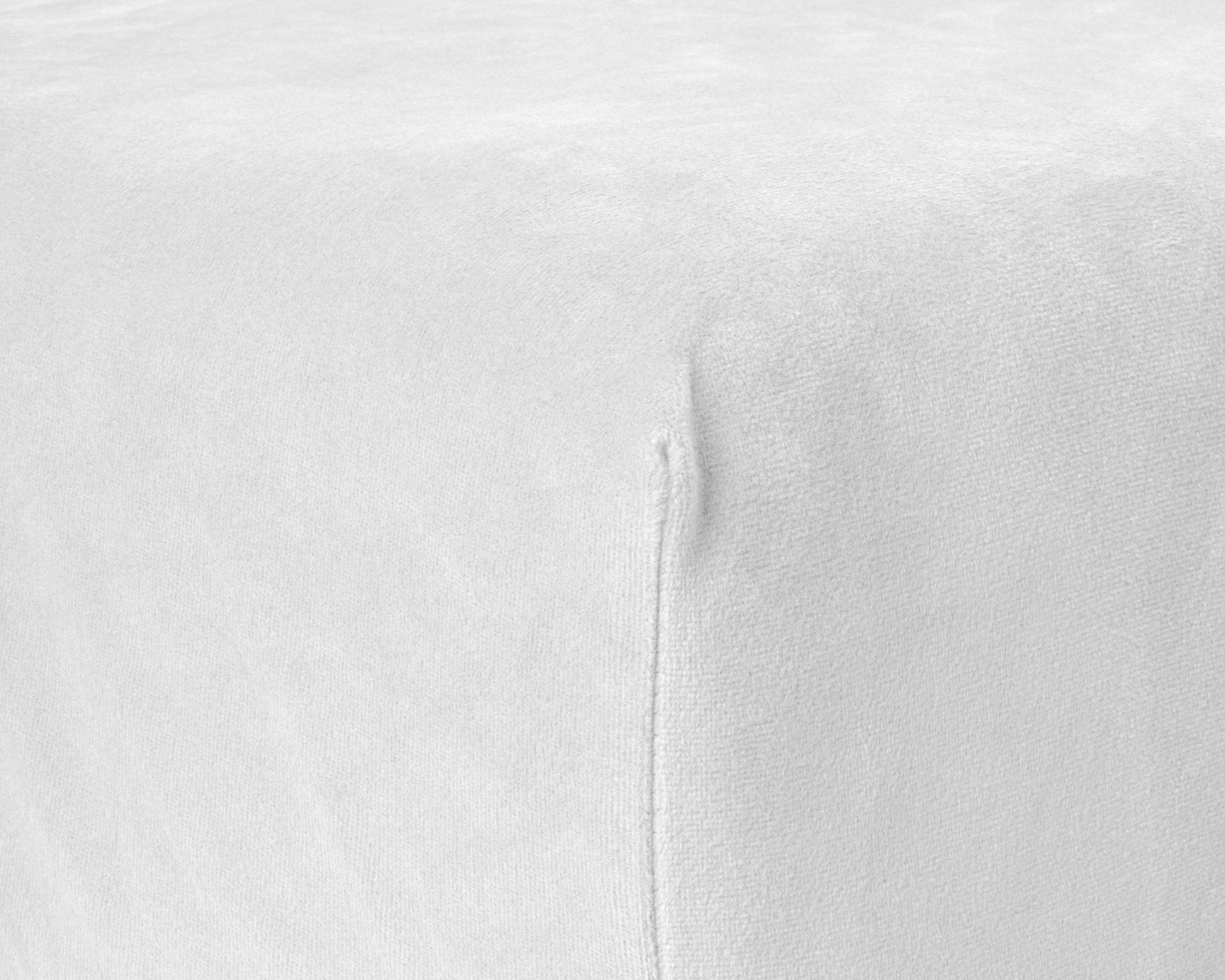 Samt Spannbettlaken Weiss 180 x 200 cm - Palo24