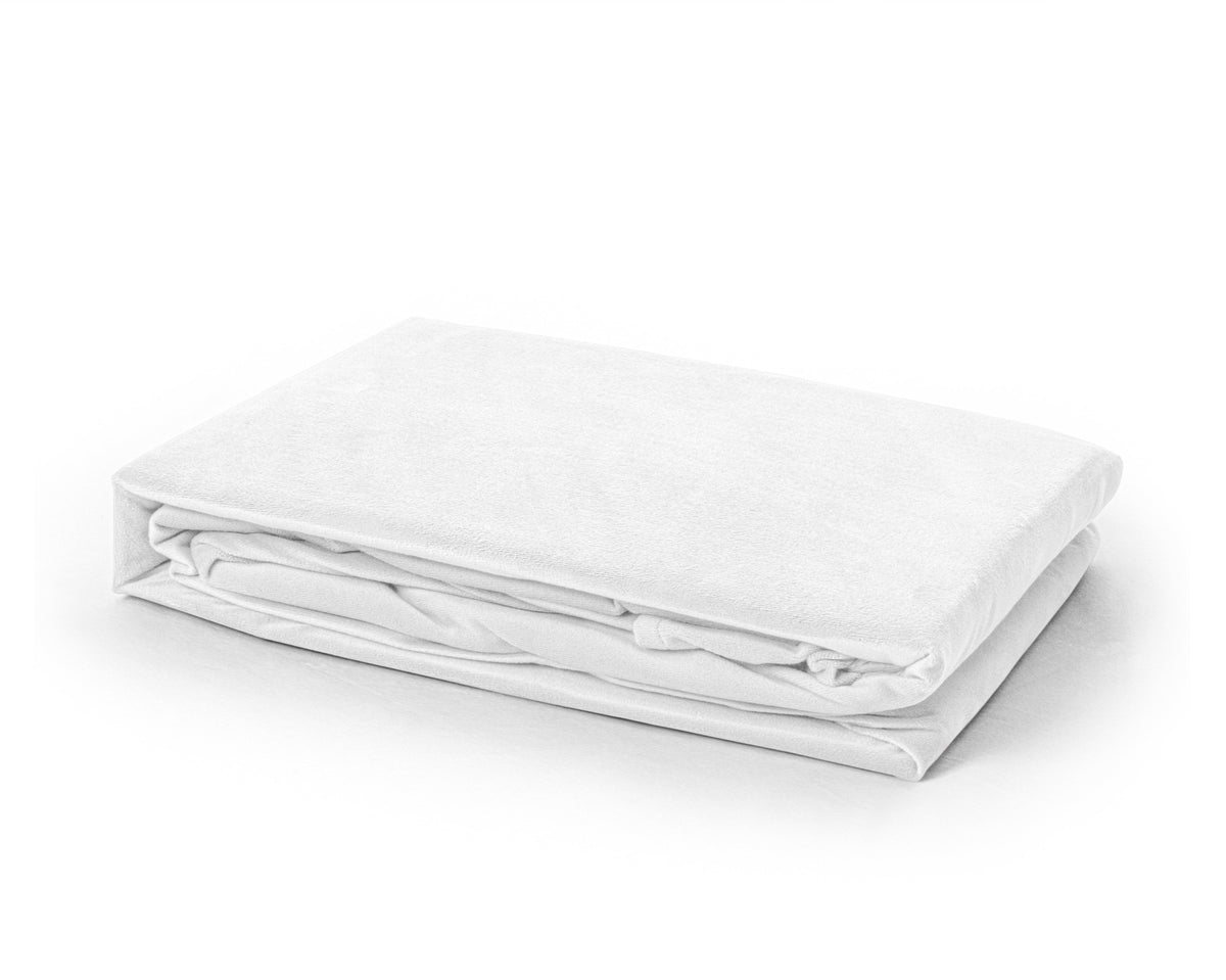 Samt Spannbettlaken Weiss 180 x 200 cm - Palo24