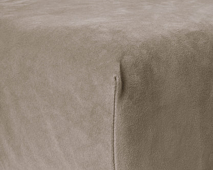 Samt Spannbettlaken Taupe 90 x 200 cm - Palo24