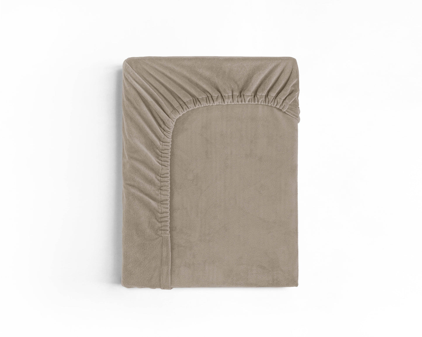 Samt Spannbettlaken Taupe 90 x 200 cm - Palo24