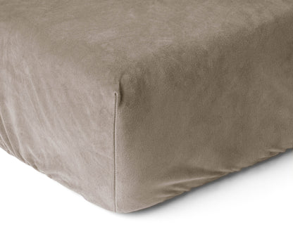 Samt Spannbettlaken Taupe 140 x 200 cm - Palo24