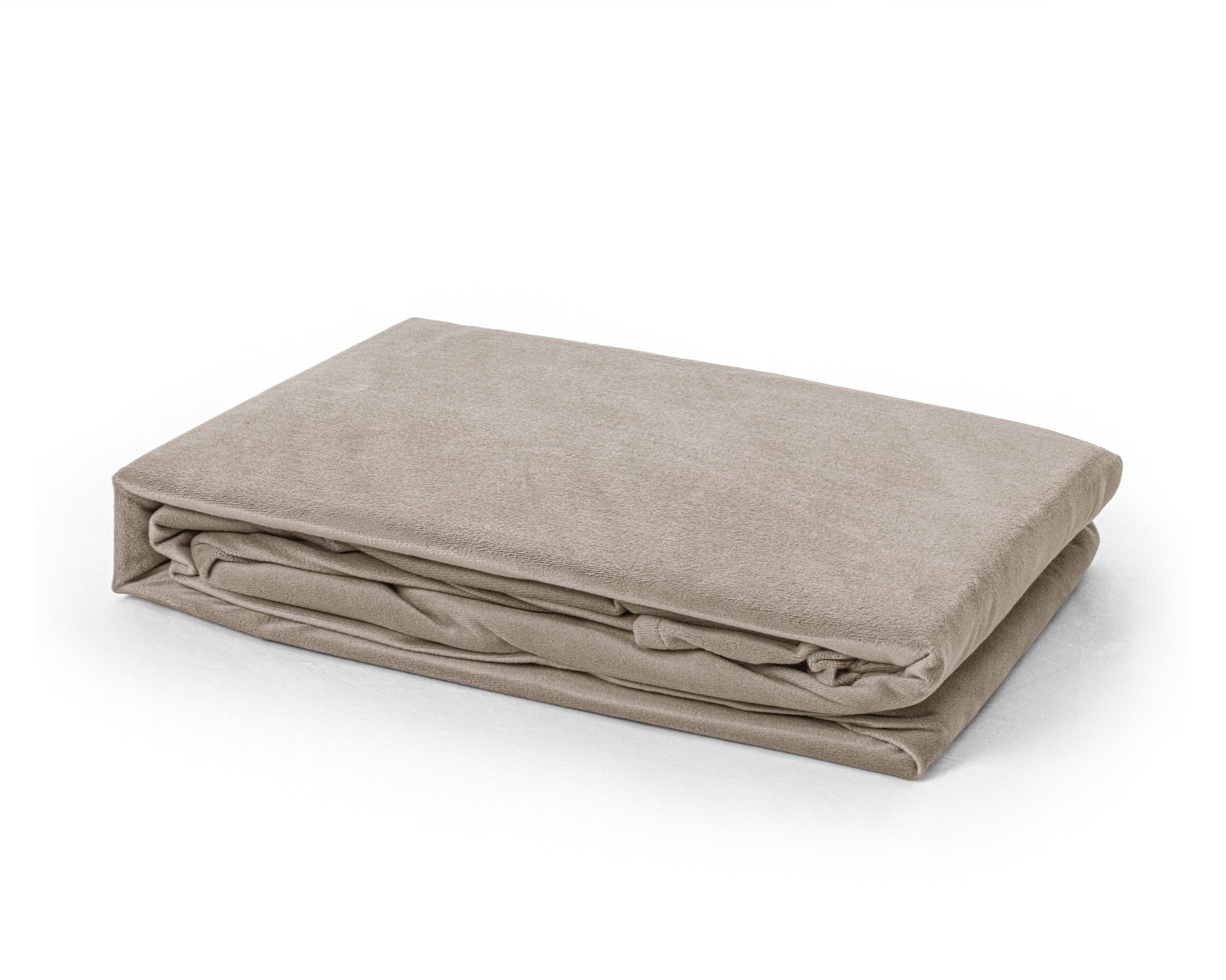 Samt Spannbettlaken Taupe 140 x 200 cm - Palo24