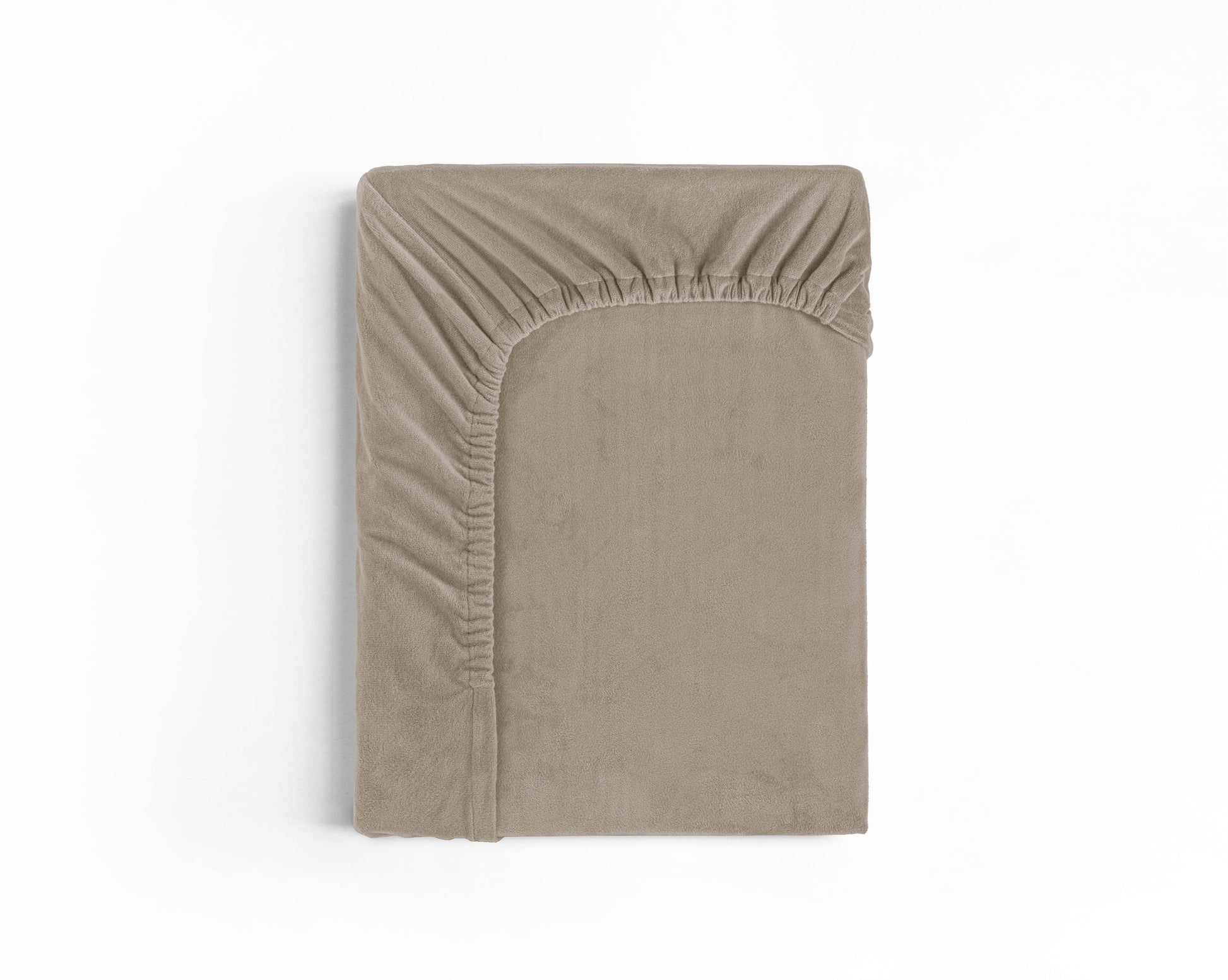 Samt Spannbettlaken Taupe 140 x 200 cm - Palo24