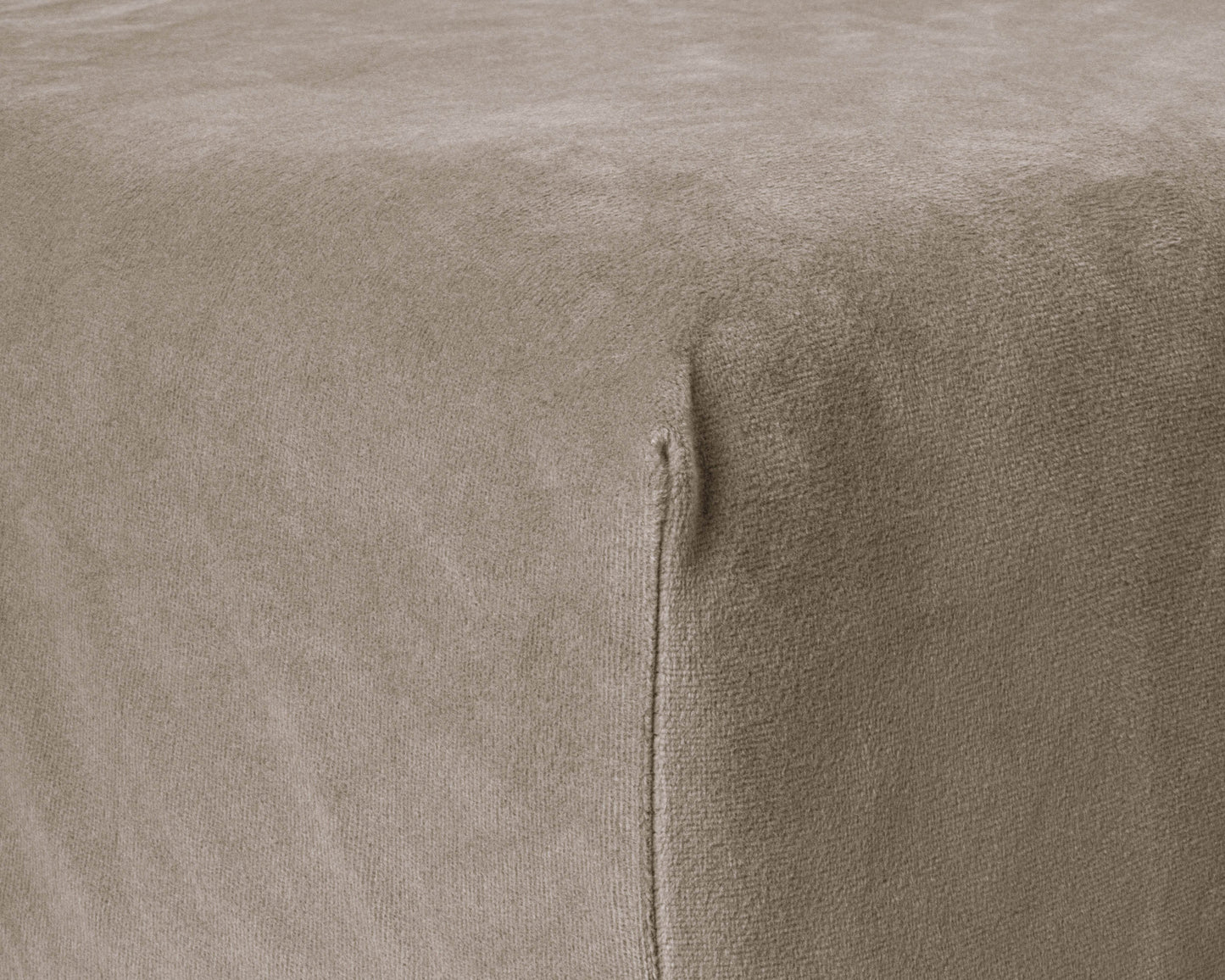 Samt Spannbettlaken Taupe 180 x 200 cm - Palo24