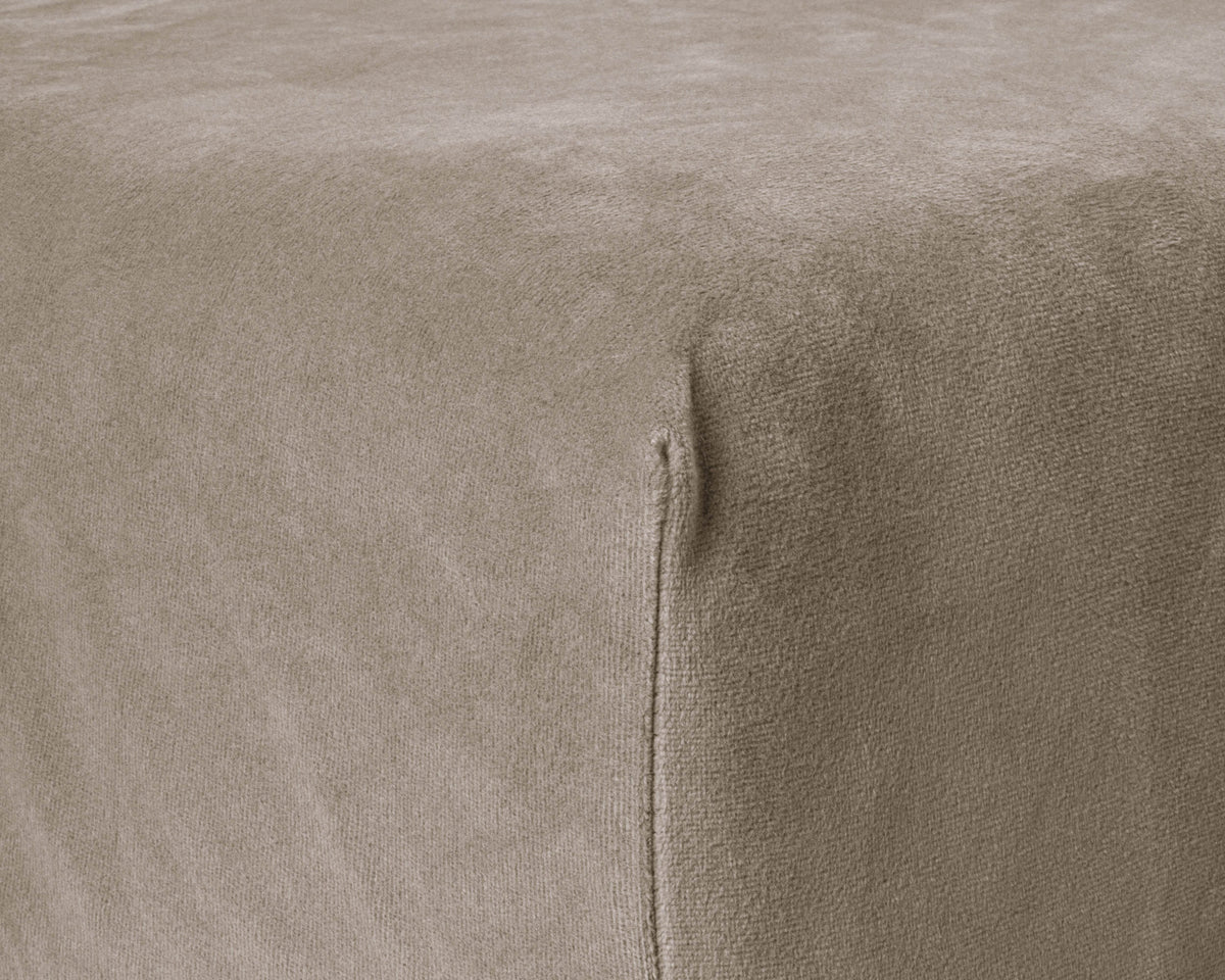 Samt Spannbettlaken Taupe 180 x 200 cm - Palo24