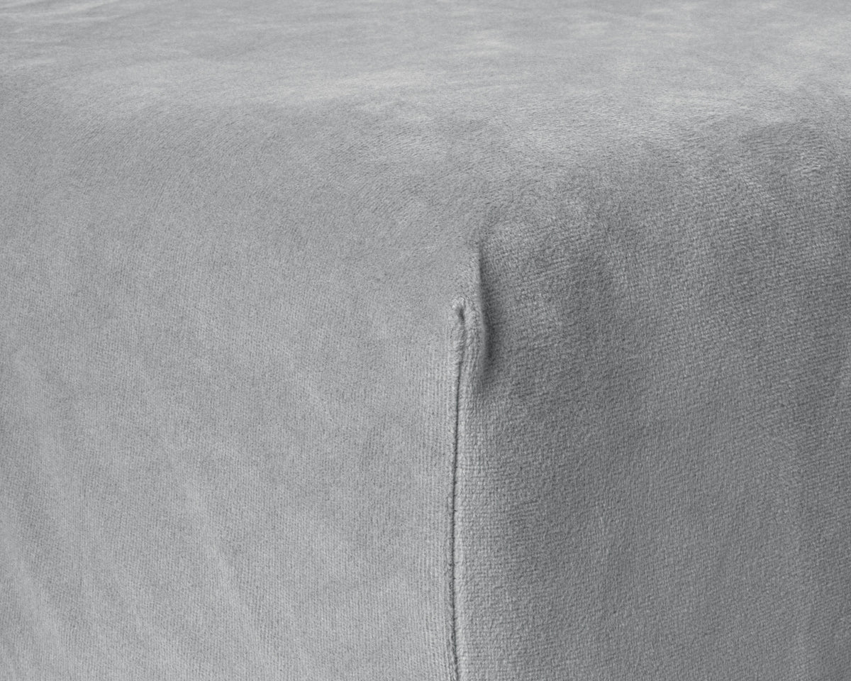 Samt Spannbettlaken Grau 140 x 200 cm - Palo24