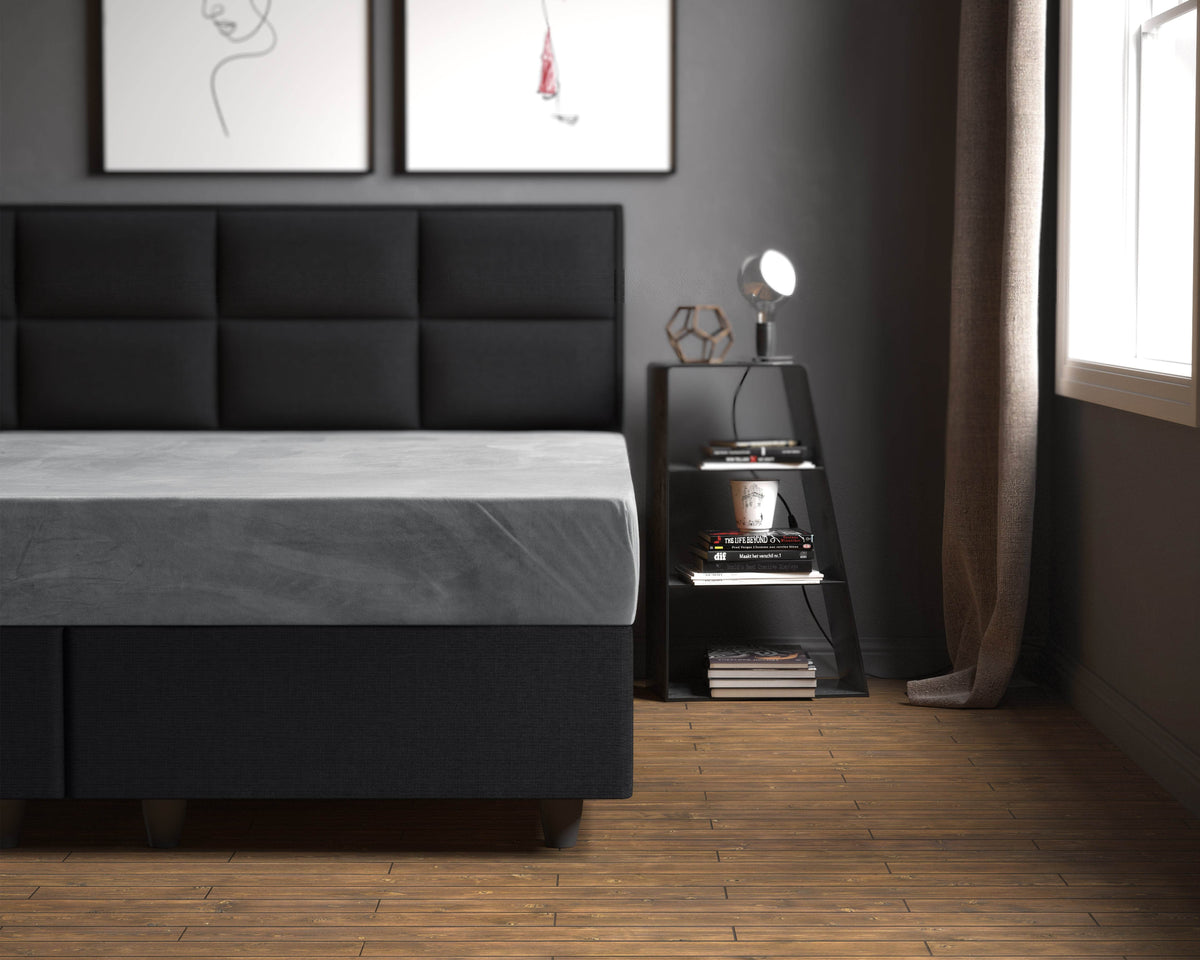 Samt Spannbettlaken Grau 180 x 200 cm - Palo24
