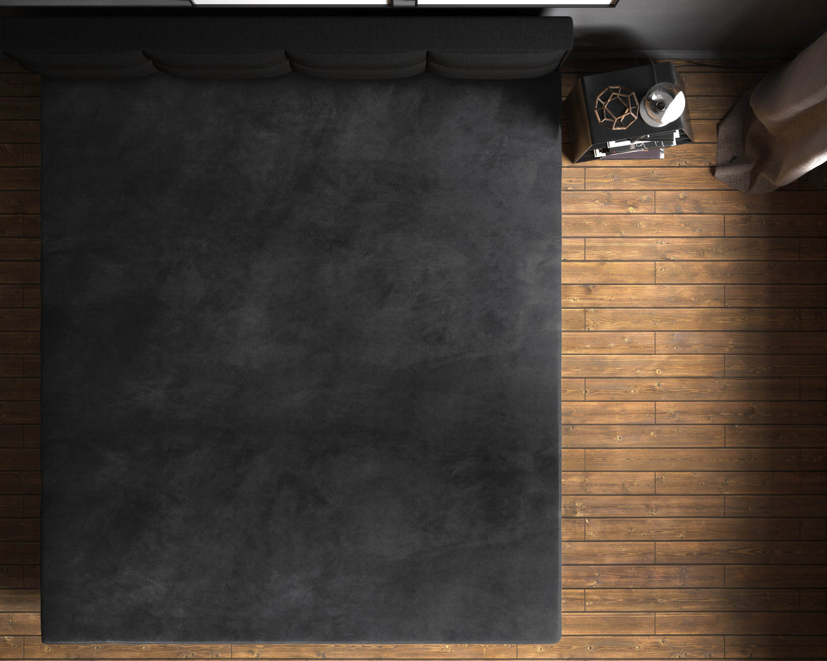 Samt Spannbettlaken Schwarz 140 x 200 cm - Palo24