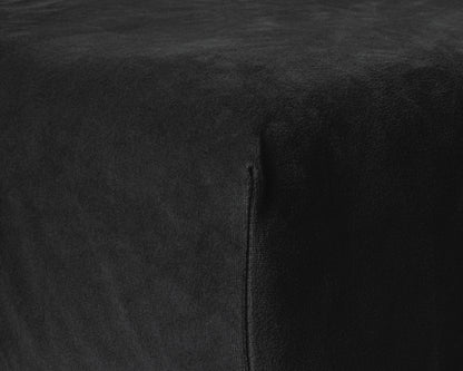 Samt Spannbettlaken Schwarz 180 x 200 cm - Palo24