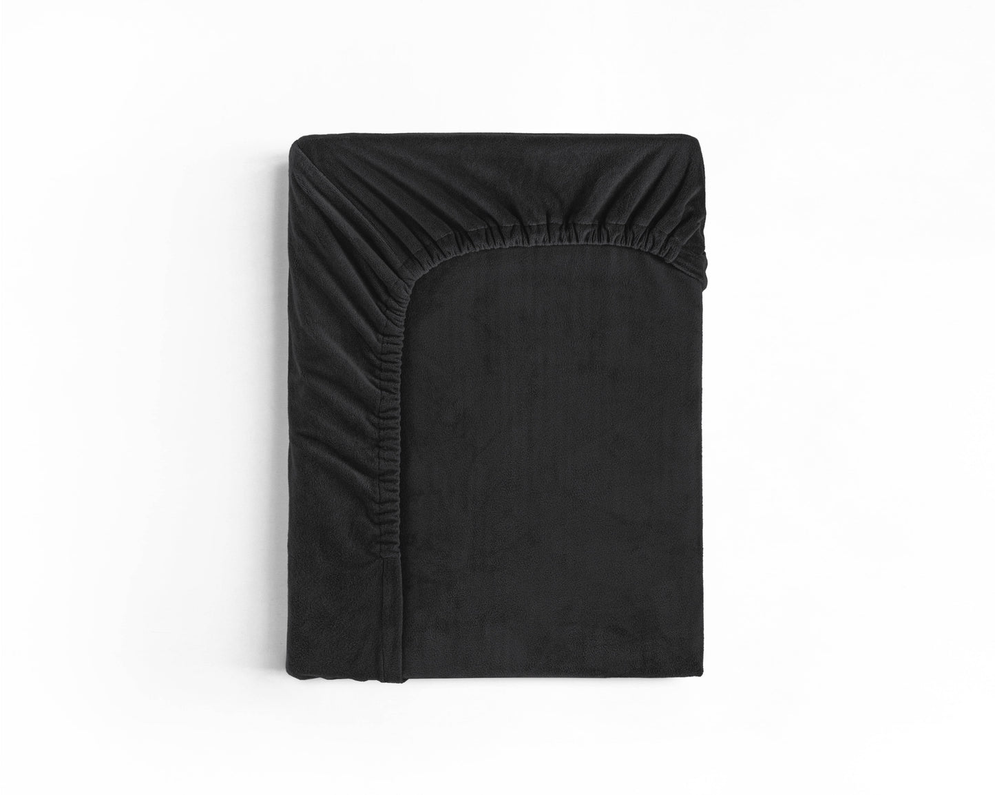 Samt Spannbettlaken Schwarz 180 x 200 cm - Palo24