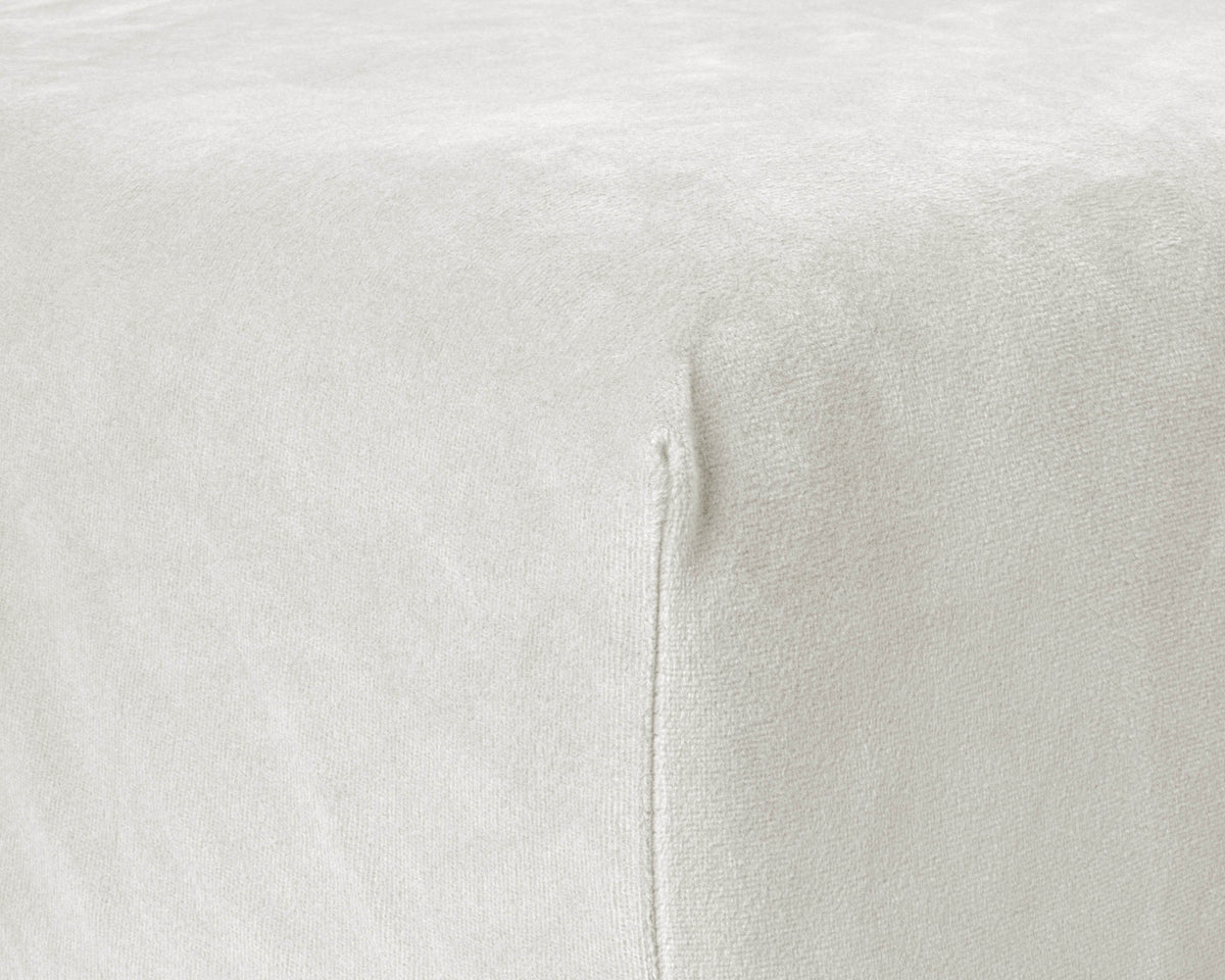 Samt Spannbettlaken Creme 140 x 200 cm - Palo24