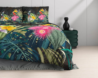 Bettbezug Dark Forest Schwarz 140 x 220 cm - Palo24