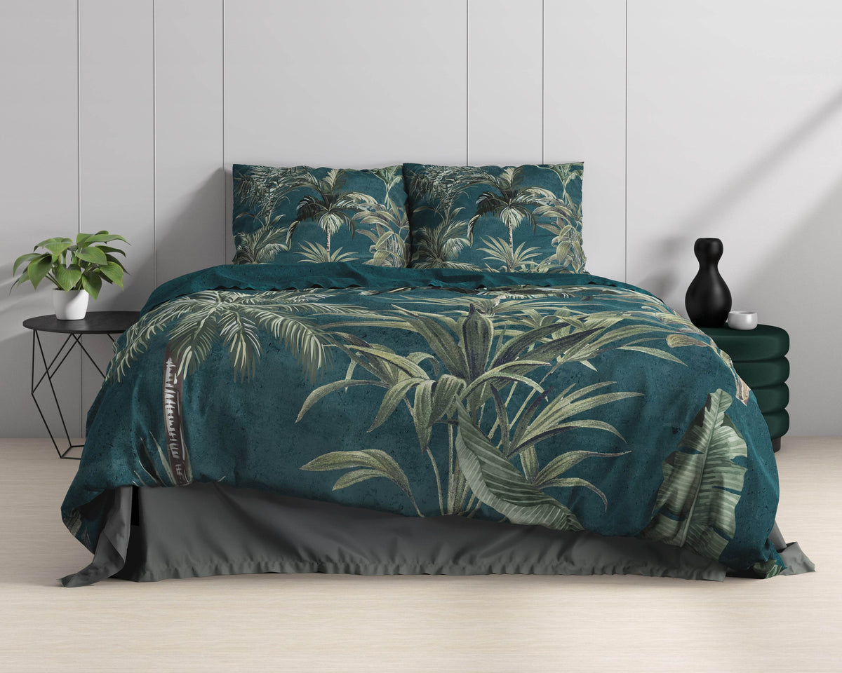 Bettbezug Iris Grün 140 x 220 cm - Palo24