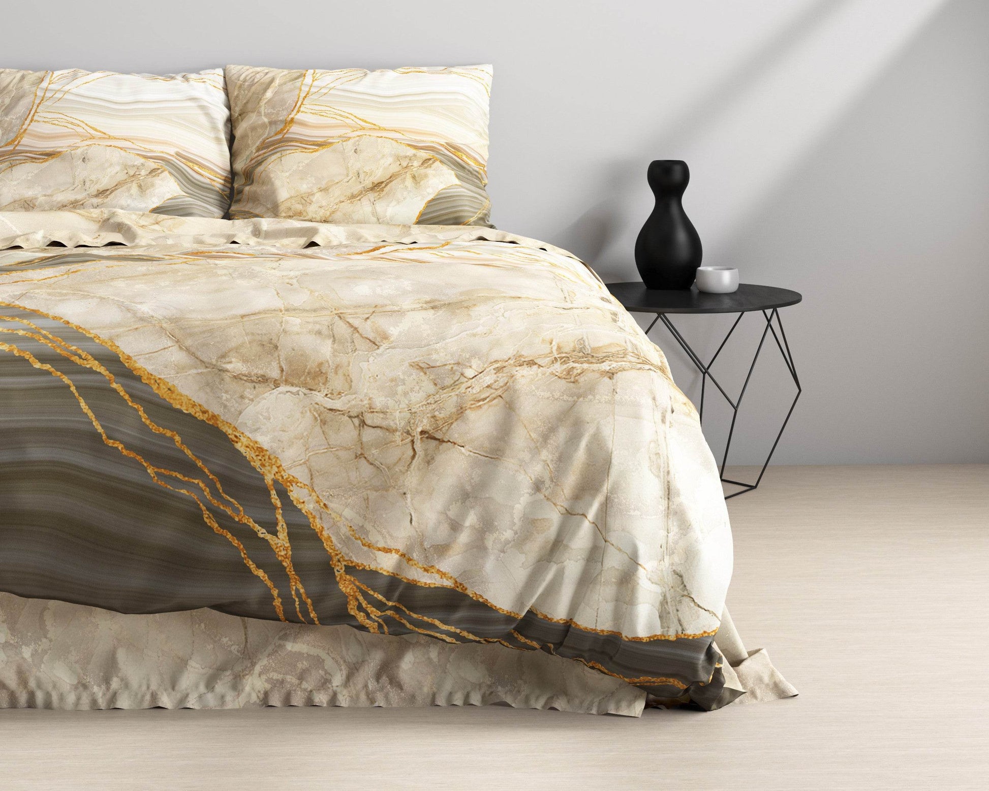 Bettbezug Botticino Taupe 140 x 220 cm - Palo24