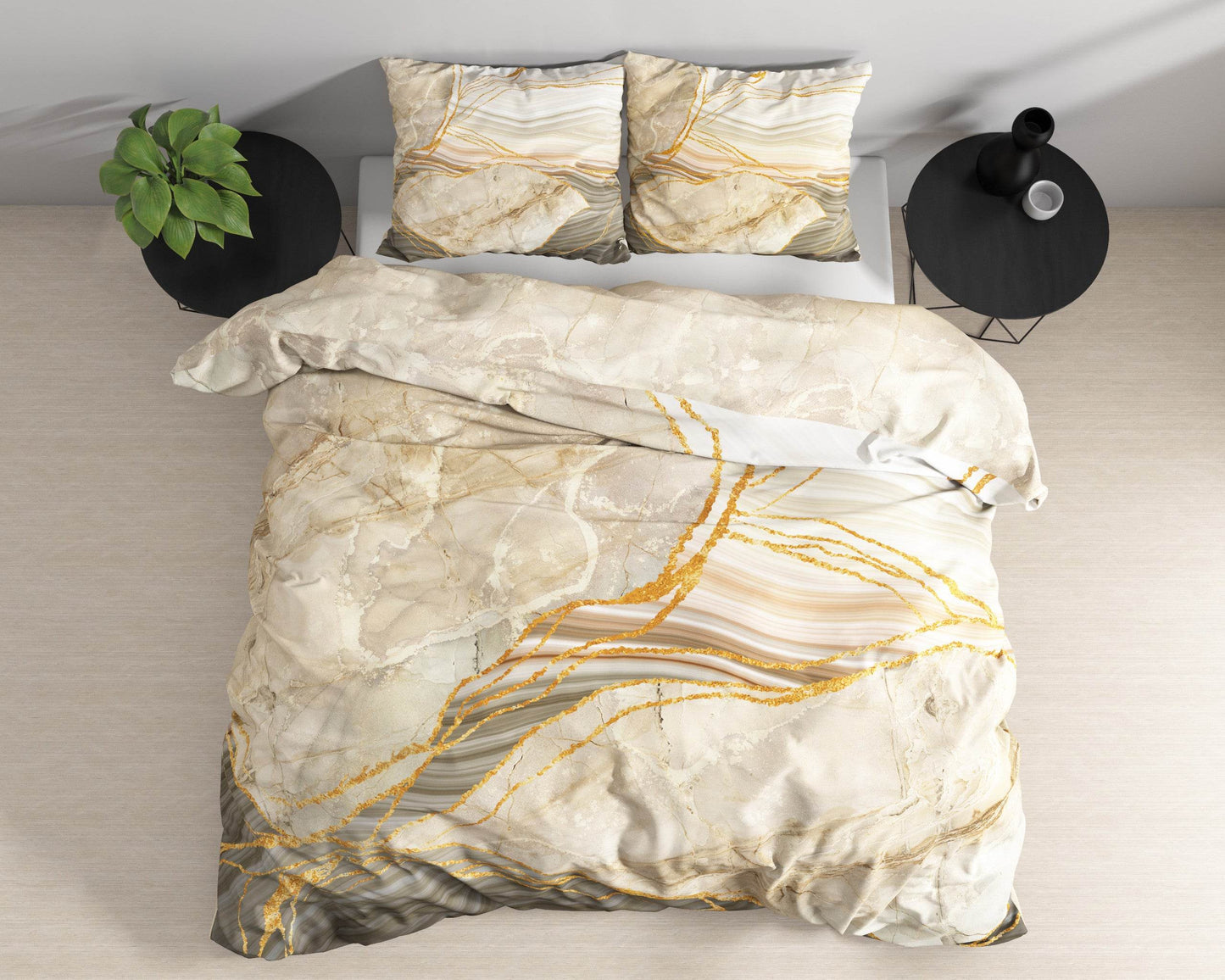 Bettbezug Botticino Taupe 140 x 220 cm - Palo24