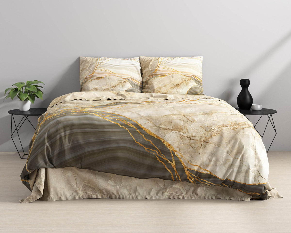 Bettbezug Botticino Taupe 240 x 220 cm - Palo24