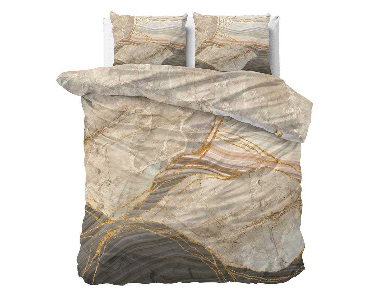 Bettbezug Botticino Taupe 240 x 220 cm - Palo24