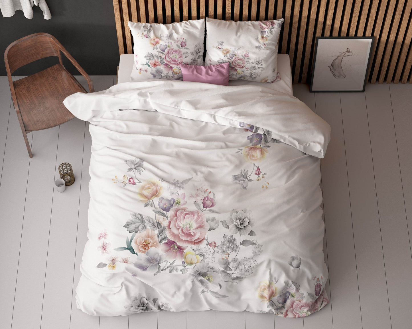 Bettbezug Isabeau Weiss 200 x 200/220 cm - Palo24