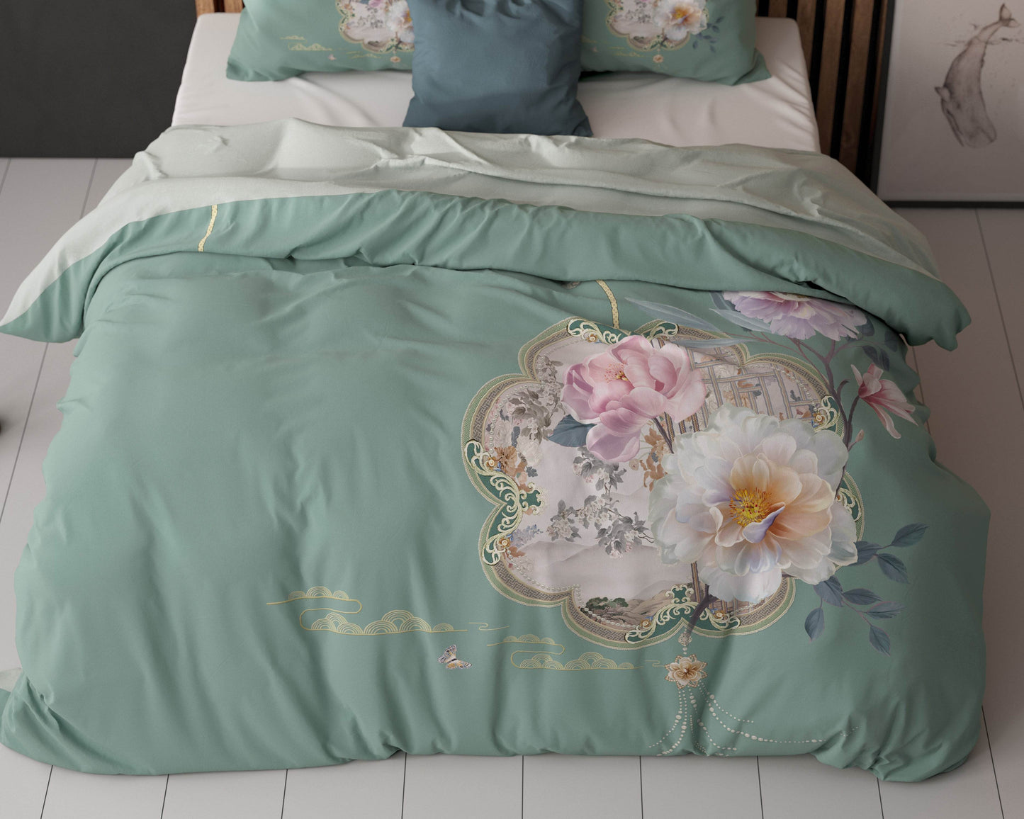 Bettbezug Lyra Grün 200 x 200/220 cm - Palo24