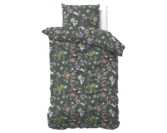 Bettbezug Tripple Flower Grün 140 x 200/220 cm - Palo24