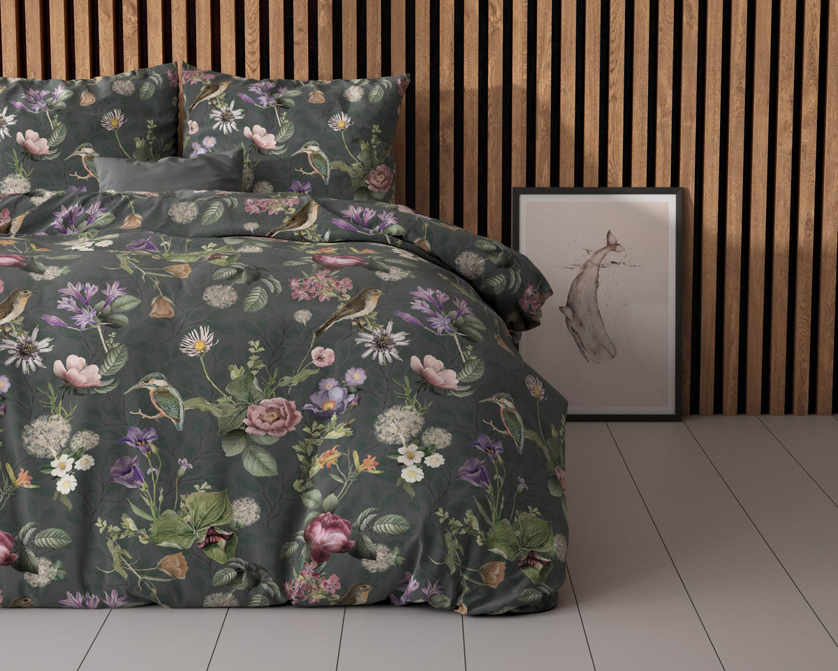 Bettbezug Tripple Flower Grün 240 x 200/220 cm - Palo24