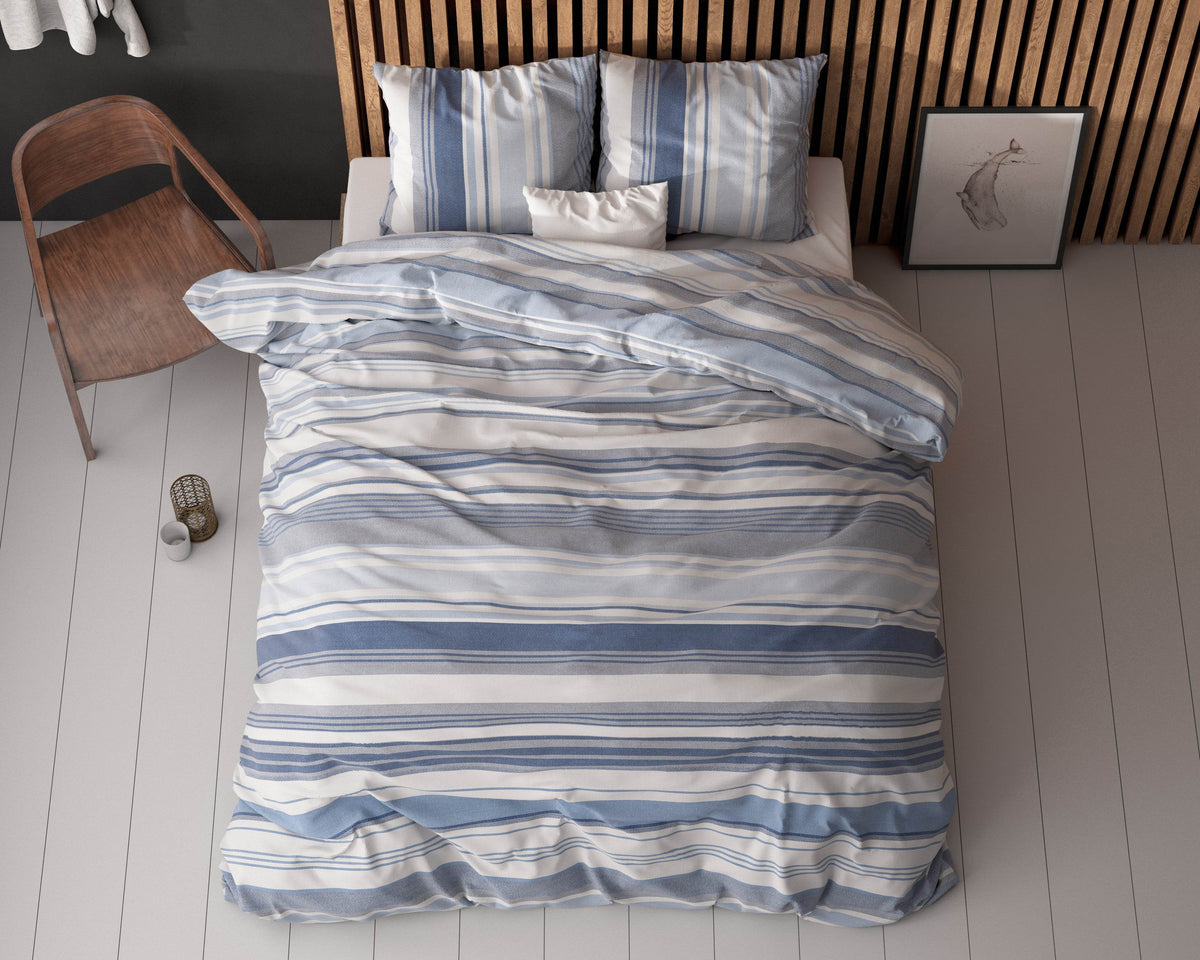 Bettbezug Stripy blau 140 x 200/220 cm - Palo24