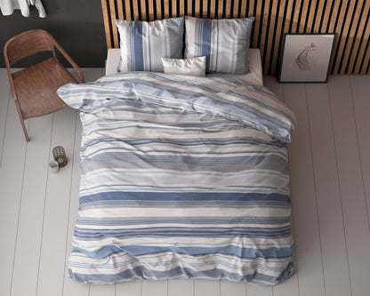 Bettbezug Stripy blau 140 x 200/220 cm - Palo24