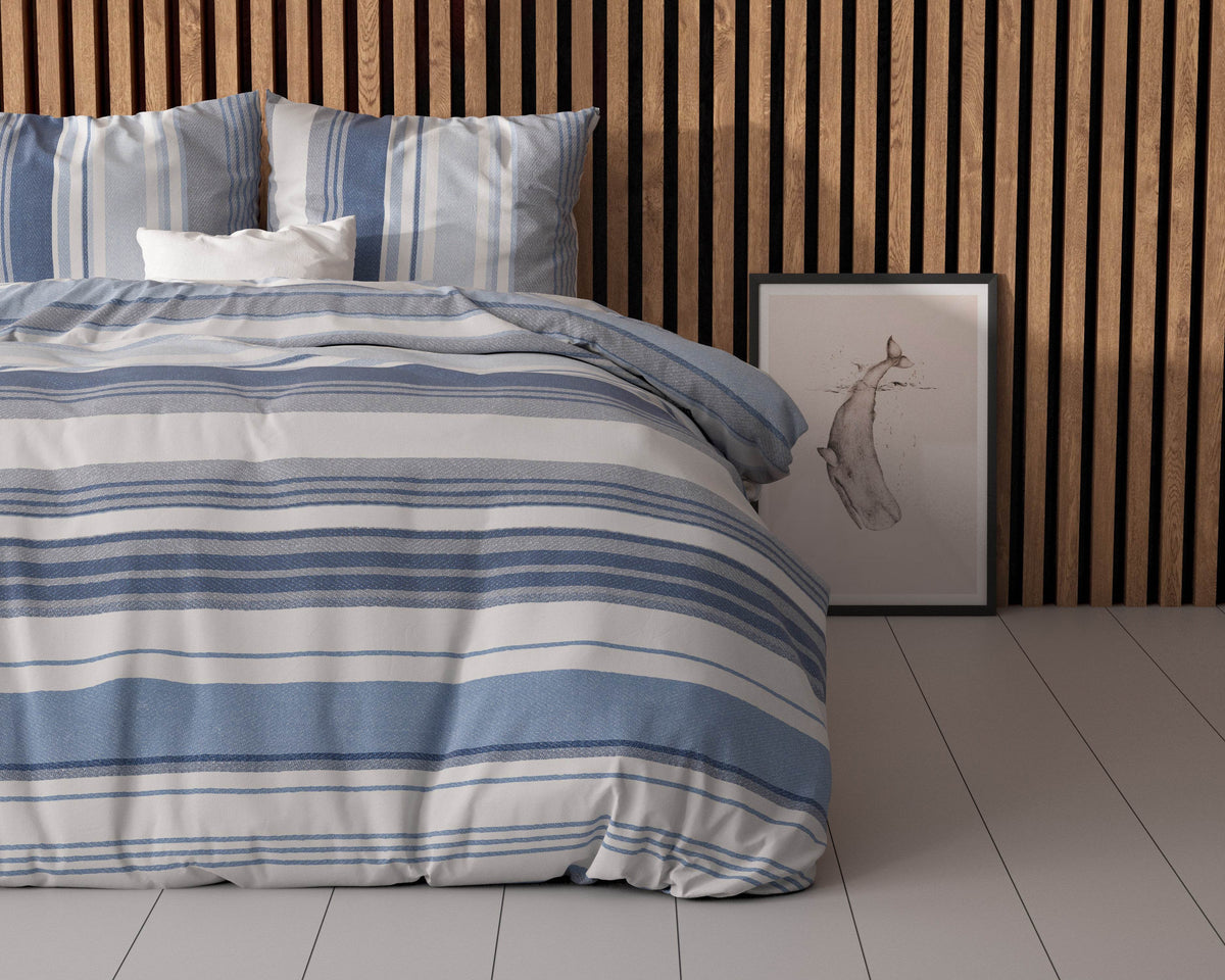 Bettbezug Stripy blau 140 x 200/220 cm - Palo24