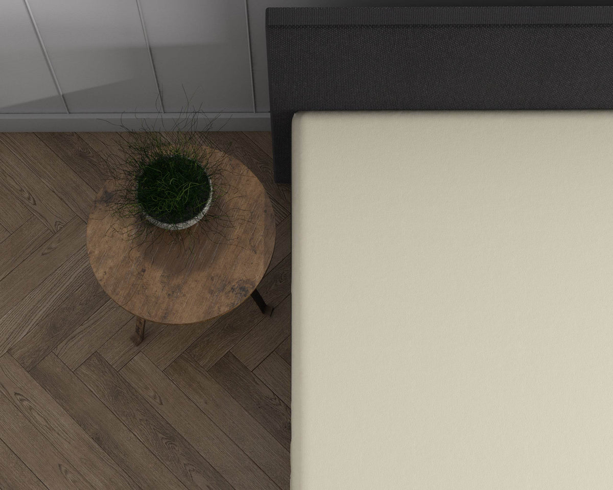 Doppelt Jersey 220 gr. Topper Spannbettlaken Creme 190/200 x 220/230 cm - Palo24