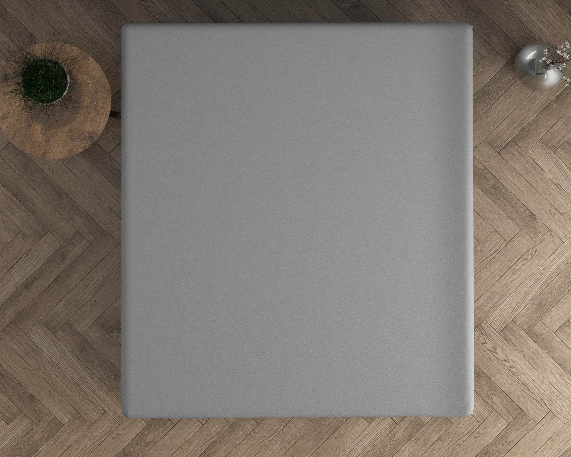 Doppelt Jersey 220 gr. Topper Spannbettlaken Grau 140 x 200/220 cm - Palo24