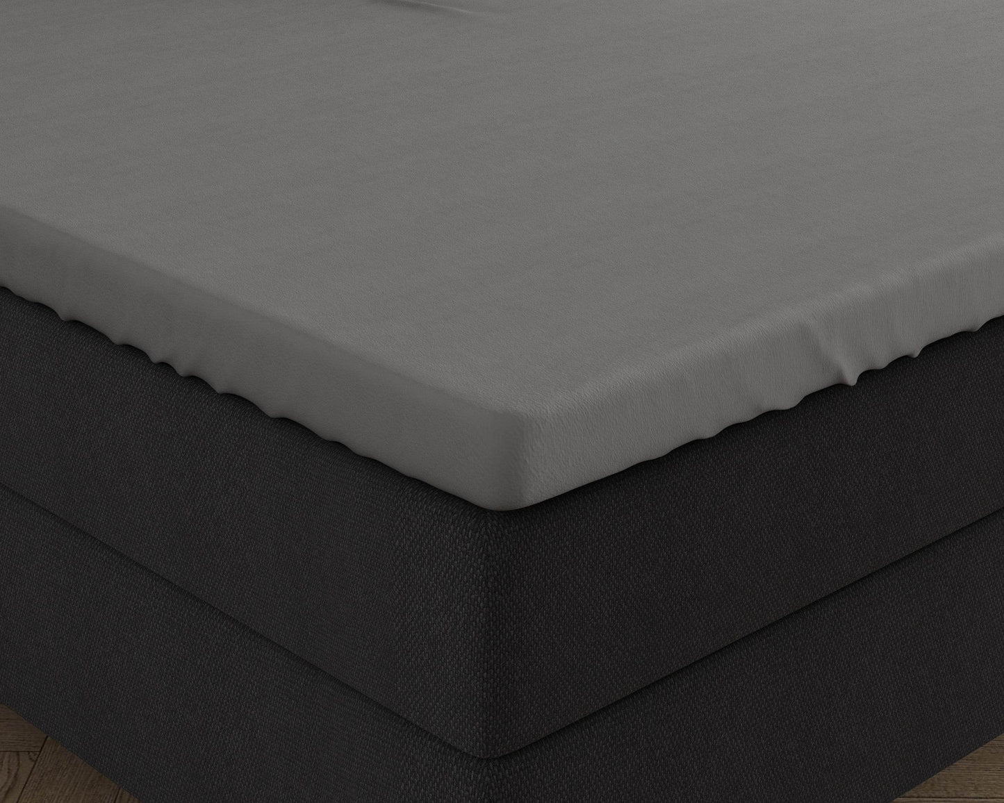 Doppelt Jersey 220 gr. Topper Spannbettlaken Grau 140 x 200/220 cm - Palo24