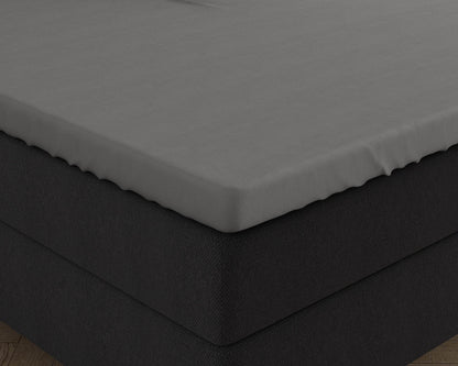 Doppelt Jersey 220 gr. Topper Spannbettlaken Grau 140 x 200/220 cm - Palo24