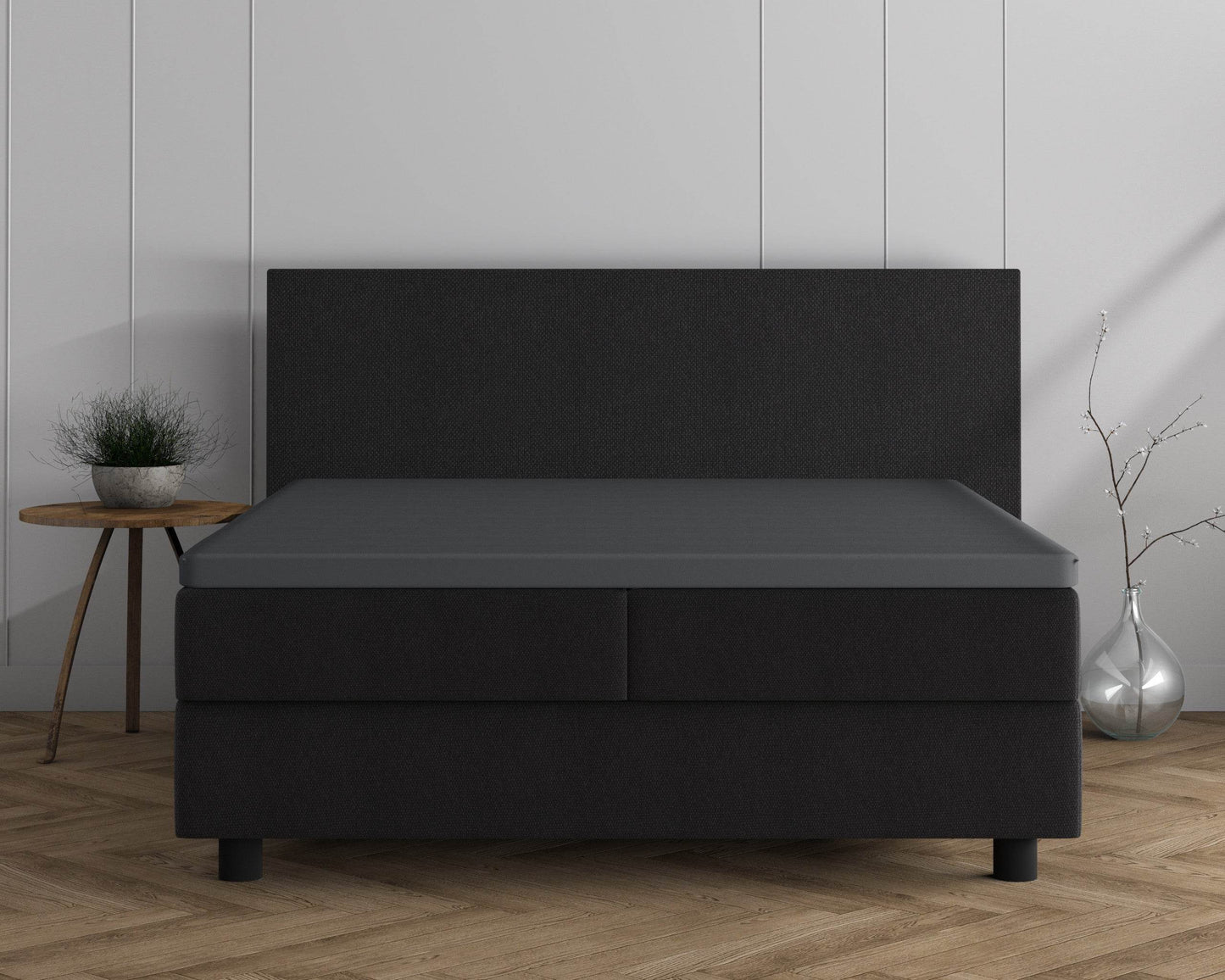 Doppelt Jersey 220 gr. Topper Spannbettlaken Anthrazit 140 x 200/220 cm - Palo24