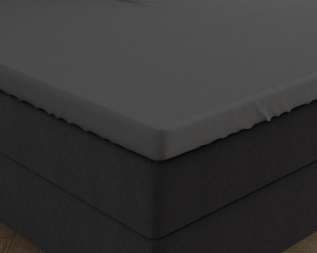 Doppelt Jersey 220 gr. Topper Spannbettlaken Anthrazit 140 x 200/220 cm - Palo24