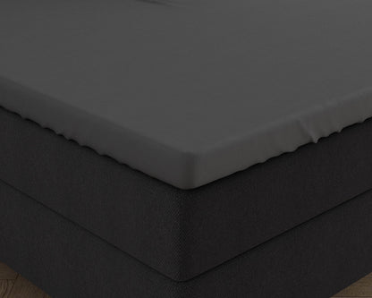 Doppelt Jersey 220 gr. Topper Spannbettlaken Anthrazit 140 x 200/220 cm - Palo24
