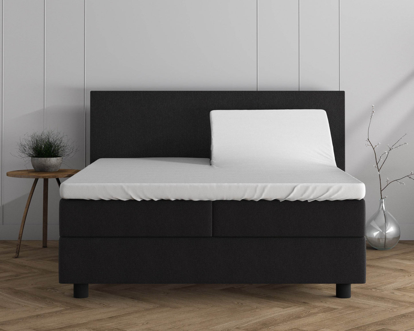 Doppelt Jersey 220 gr. Splittopper Spannbettlaken Weiss 180 x 200/220 cm - Palo24