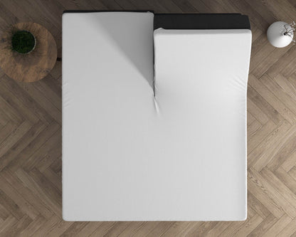Doppelt Jersey 220 gr. Splittopper Spannbettlaken Weiss 180 x 200/220 cm - Palo24