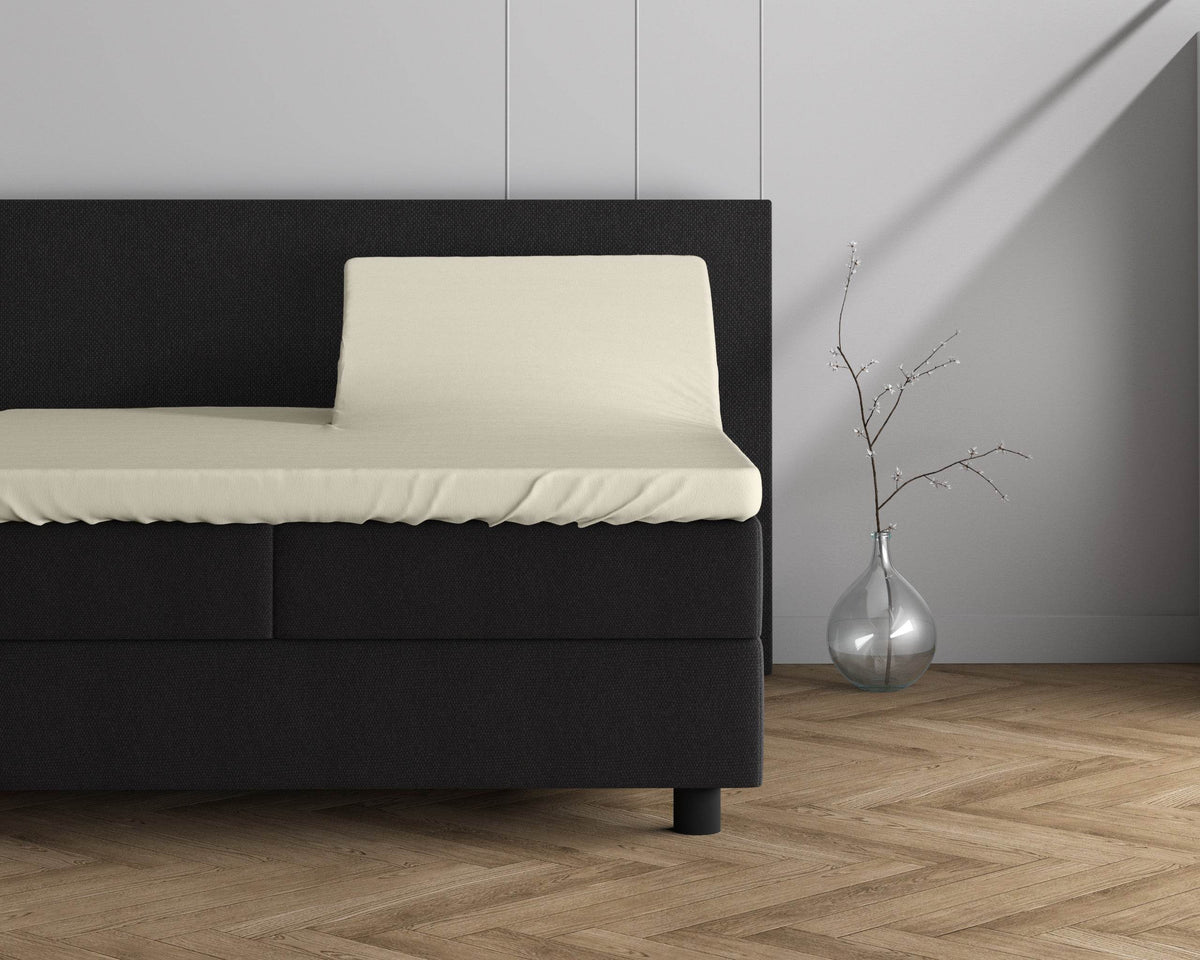Doppelt Jersey 220 gr. Splittopper Spannbettlaken Creme 180 x 200/220 cm - Palo24