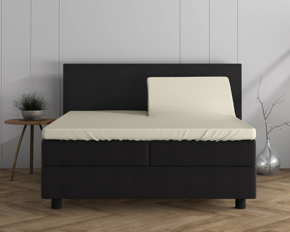 Doppelt Jersey 220 gr. Splittopper Spannbettlaken Creme 180 x 200/220 cm - Palo24