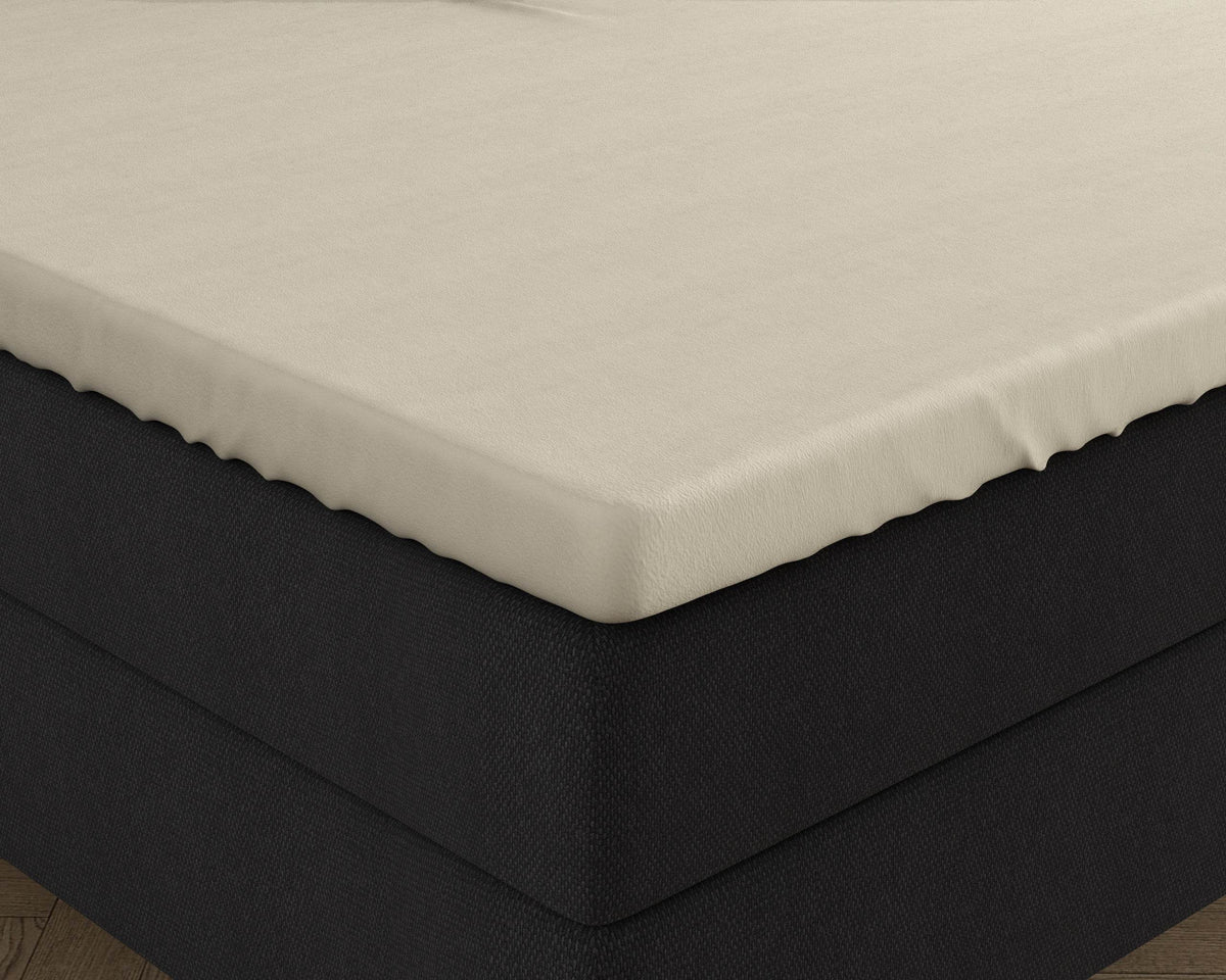 Doppelt Jersey 220 gr. Splittopper Spannbettlaken Creme 180 x 200/220 cm - Palo24