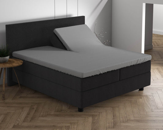 Doppelt Jersey 220 gr. Splittopper Spannbettlaken Grau 160 x 200/220 cm - Palo24