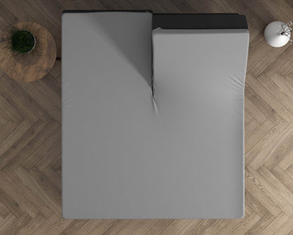 Doppelt Jersey 220 gr. Splittopper Spannbettlaken Grau 160 x 200/220 cm - Palo24