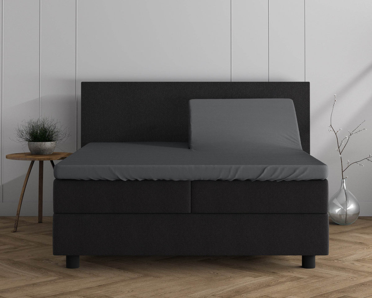 Doppelt Jersey 220 gr. Splittopper Spannbettlaken Anthrazit 160 x 200/220 cm - Palo24