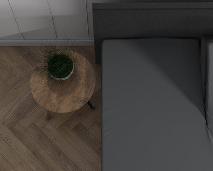 Doppelt Jersey 220 gr. Splittopper Spannbettlaken Anthrazit 180 x 200/220 cm - Palo24