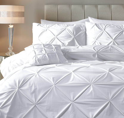 Bettbezug Samt Pintuck Weiss 140 x 200/220 cm - Palo24