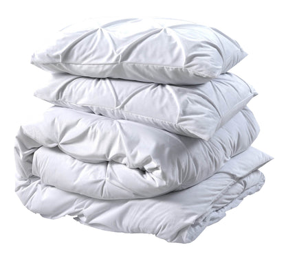 Bettbezug Samt Pintuck Weiss 140 x 200/220 cm - Palo24
