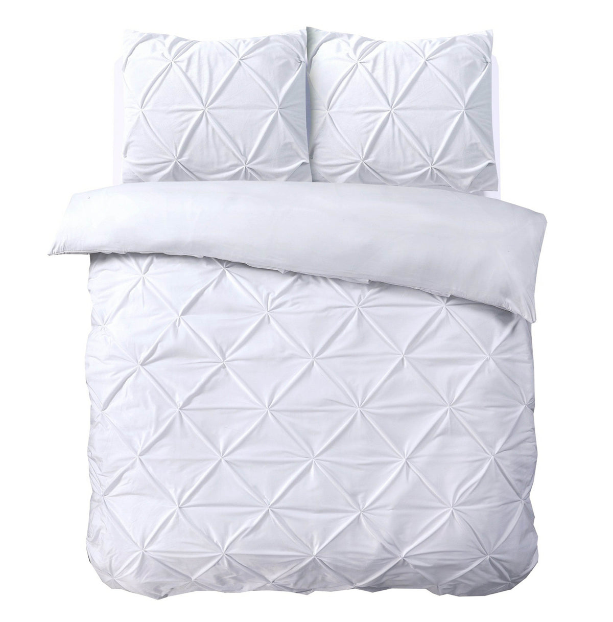 Bettbezug Samt Pintuck Weiss 240 x 200/220 cm - Palo24