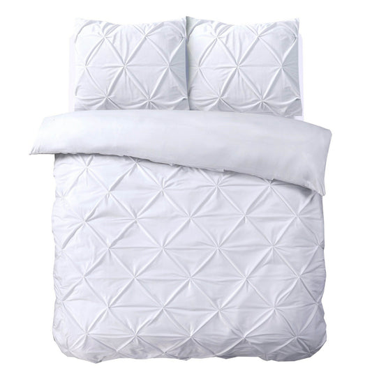 Bettbezug Samt Pintuck Weiss 240 x 200/220 cm - Palo24