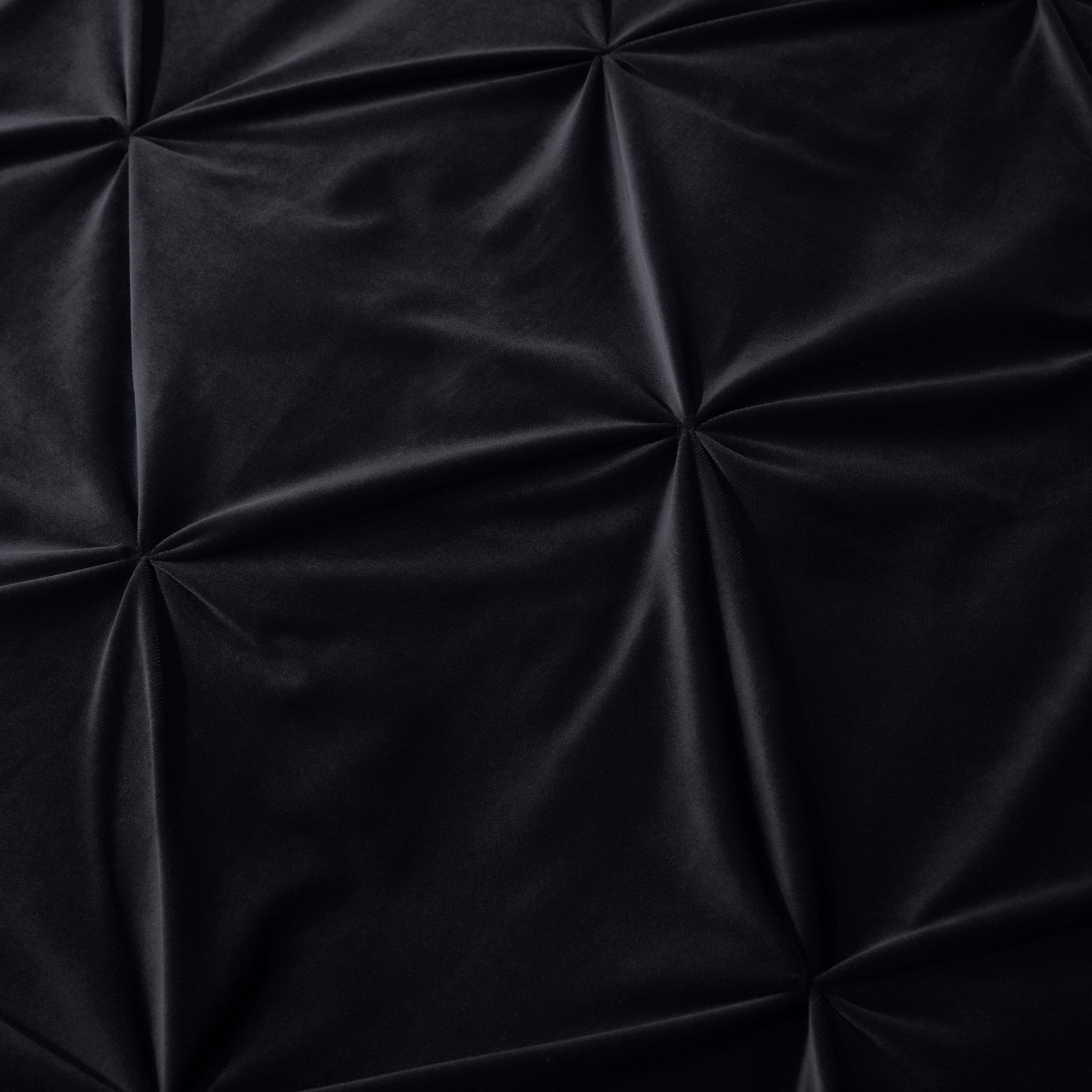 Bettbezug Samt Pintuck Schwarz 240 x 200/220 cm - Palo24